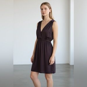 Eddie Bauer Black V-Neck Faux Wrap Dress - Size XLP